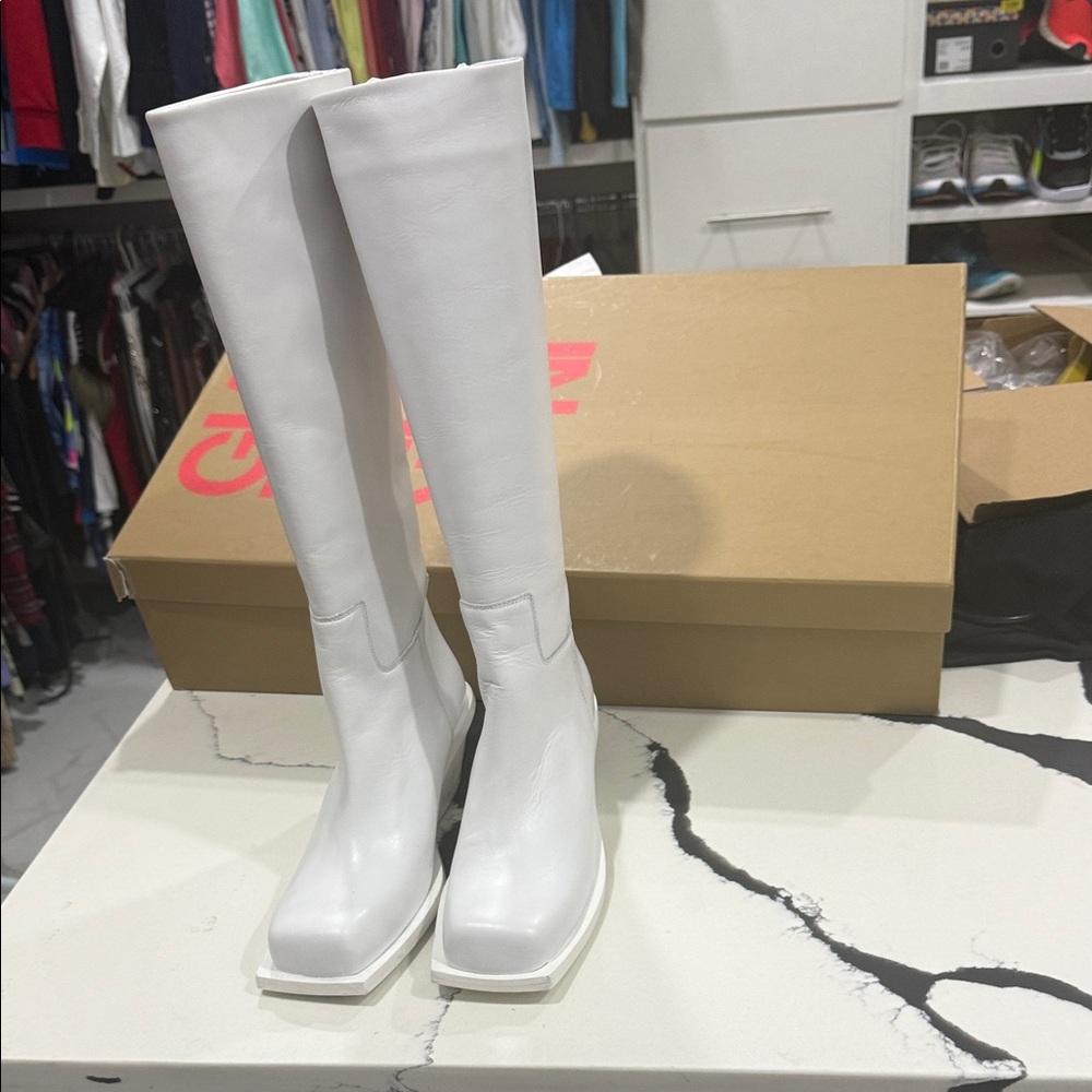 Gia Borghini White Over the Knee Boots